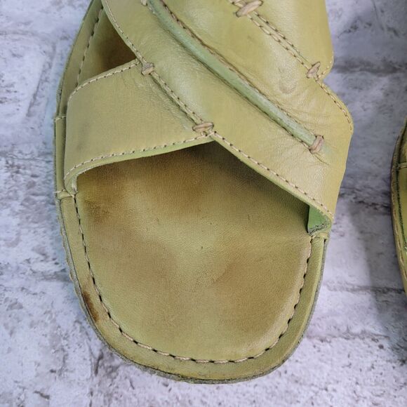 Timberland Smart Comfort System Green Leather Slip On Sandals US 9 M - Picture 4 of 11